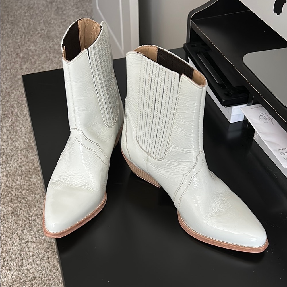 Free People White Ankle Boots